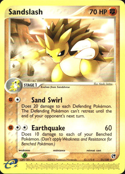 Sandslash 21/100 Rare Sandstorm Pokemon Near Mint