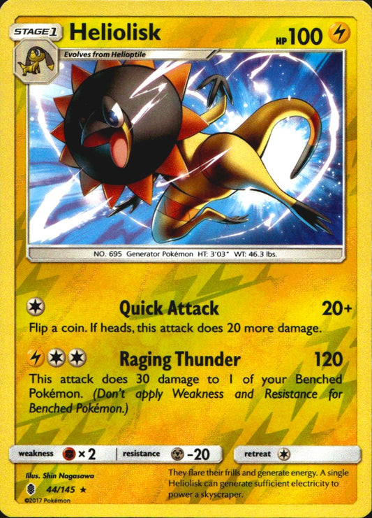 Heliolisk 44/145 Rare Guardians Rising Pokemon Reverse Holo Near Mint