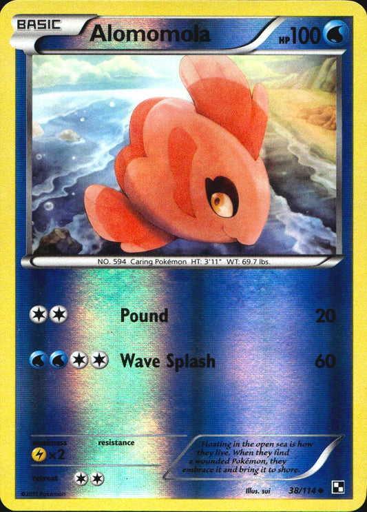Alomomola 38/114 Uncommon Black & White Pokemon Reverse Holo Near Mint