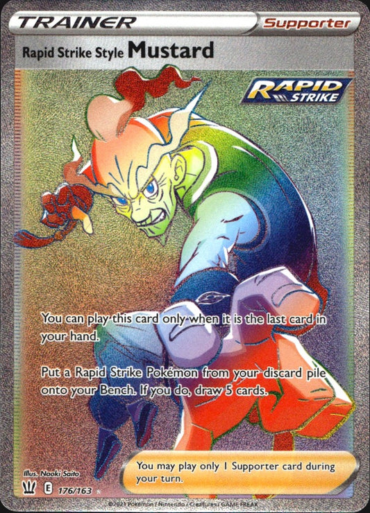Rapid Strike Style Mustard 176/163 Rainbow Rare Battle Styles Near Mint
