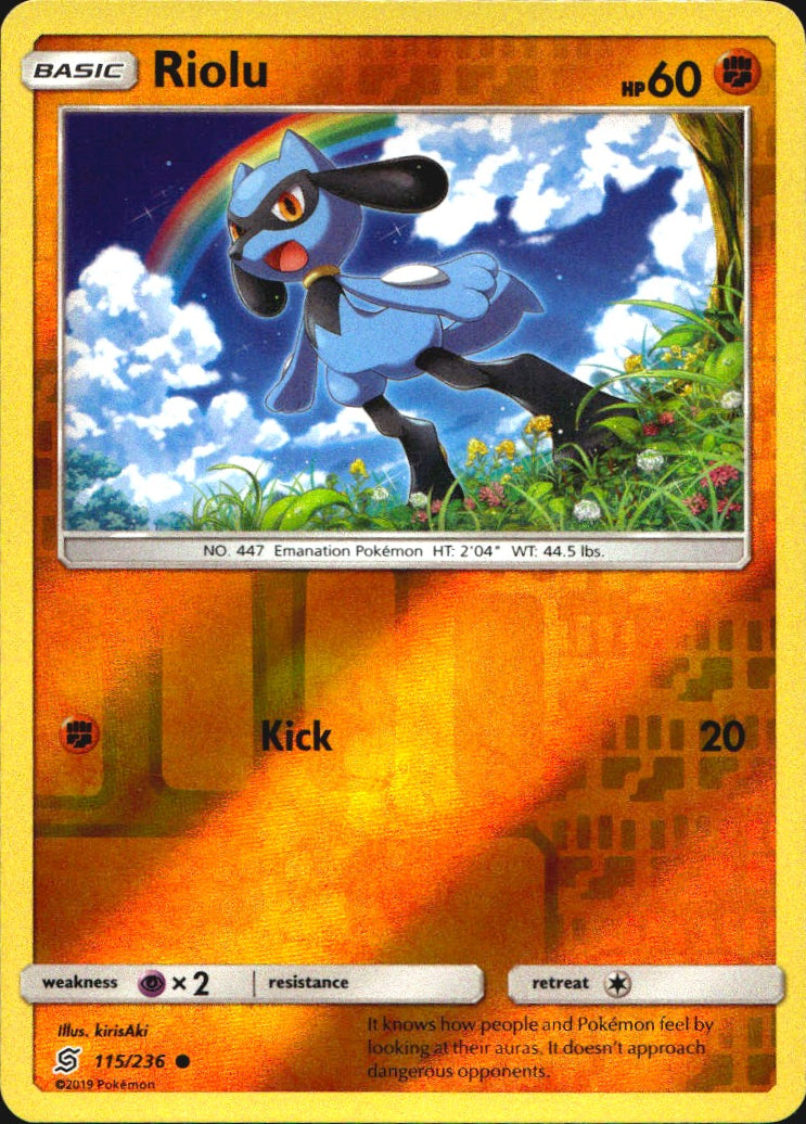 Riolu 115/236 Common Unified Minds Pokemon Reverse Holo Near Mint