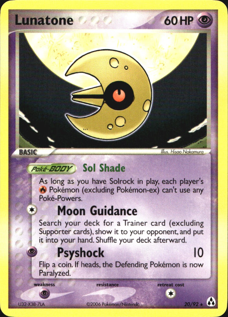 Lunatone 20/92 Rare Legend Maker Pokemon Near Mint