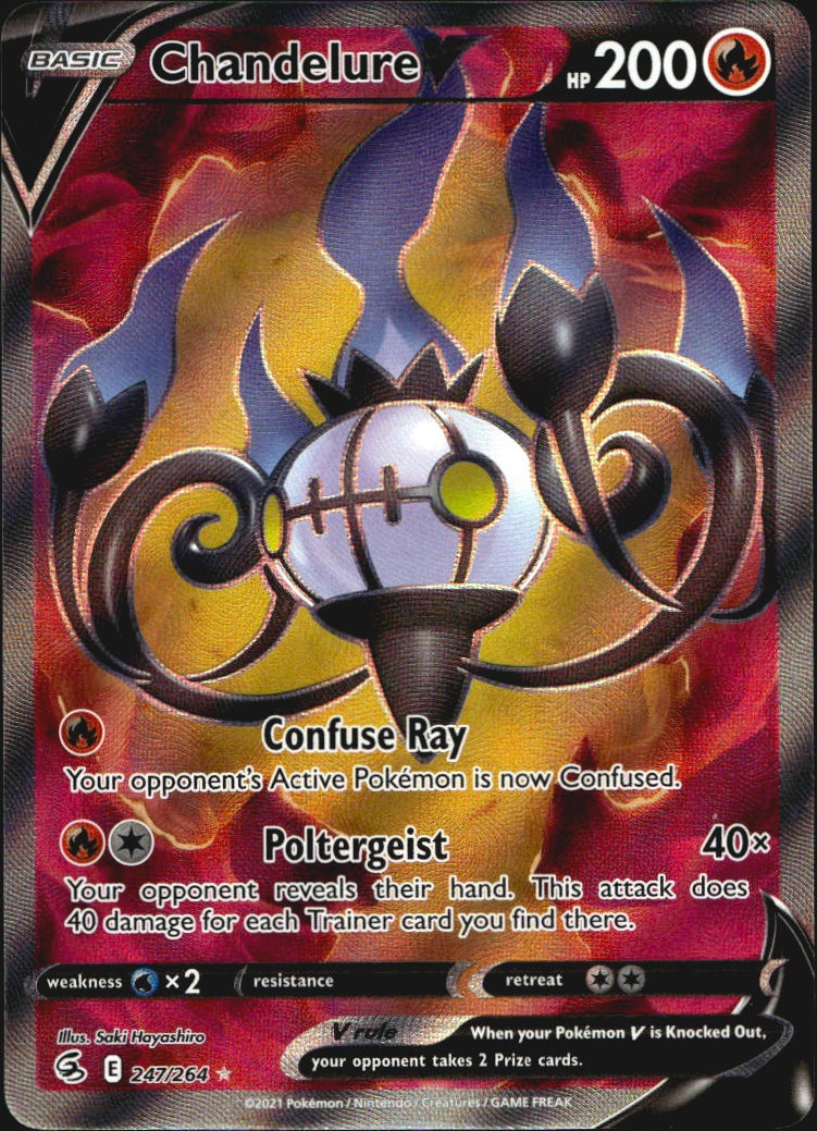 Chandelure V 247/264 Rare Ultra Fusion Strike Pokemon Near Mint