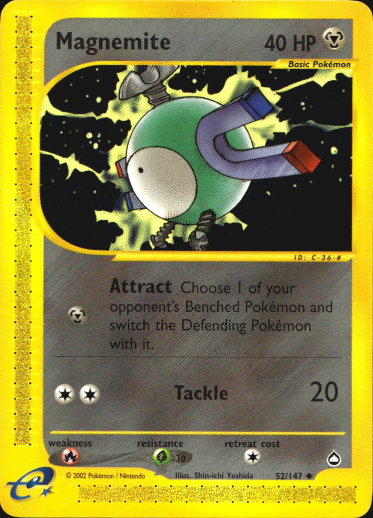 Magnemite 52 Uncommon Aquapolis Pokemon Near Mint