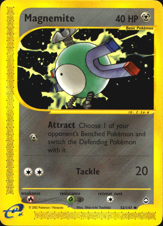 Magnemite 52 Uncommon Aquapolis Pokemon Near Mint