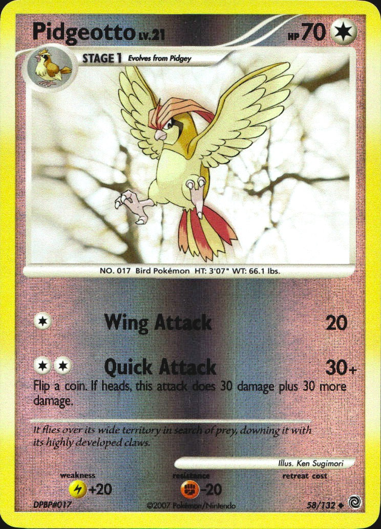 Pidgeotto 58/132 Uncommon Secret Wonders Pokemon Reverse Holo Near Mint