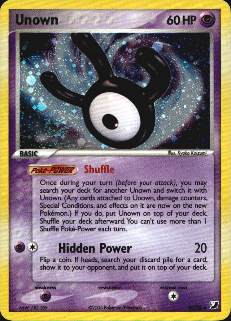 Unown W/115 Rare Unseen Forces Pokemon Near Mint