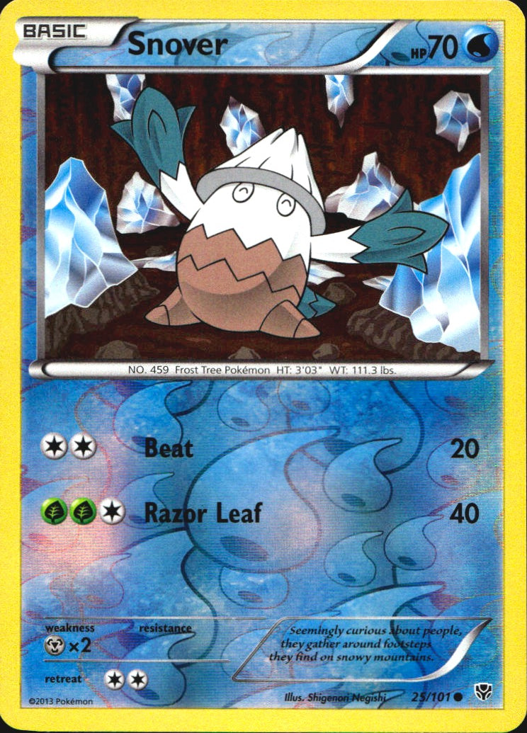 Snover 25/101 Common Plasma Blast Pokemon Reverse Holo Near Mint