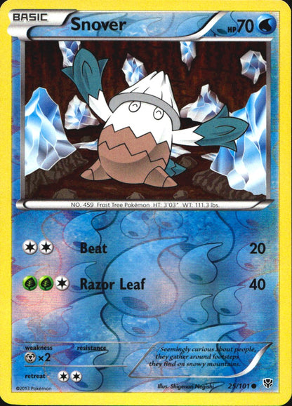 Snover 25/101 Common Plasma Blast Pokemon Reverse Holo Near Mint