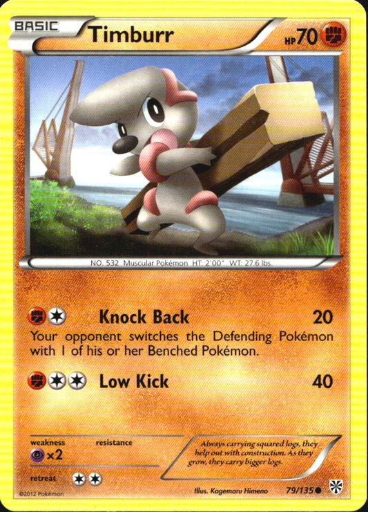 Timburr 79/135 Common Plasma Storm Pokemon Near Mint