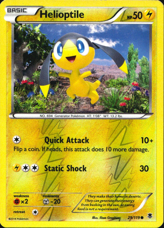 Helioptile 29/119 Common Phantom Forces Pokemon Reverse Holo Near Mint