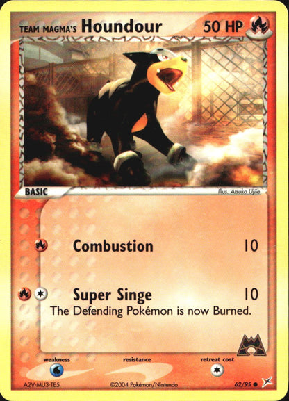 Team Magma's Houndour 62/95 Common Team Magma vs Team Aqua Pokemon Near Mint