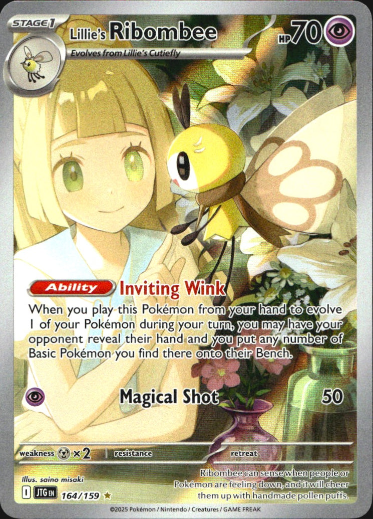 Lillie's Ribombee 164/159 Illustration Rare Journey Together Pokemon Near Mint