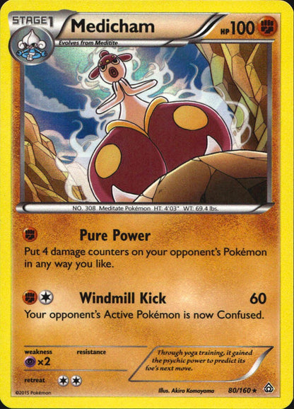 Medicham 80/160 Holo Rare Primal Clash Pokemon Near Mint