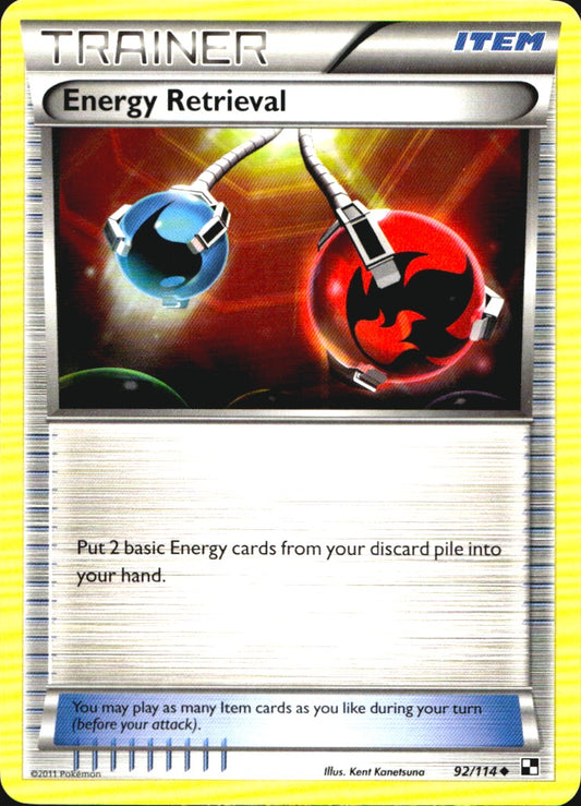 Energy Retrieval 92/114 Uncommon Black & White Pokemon Near Mint