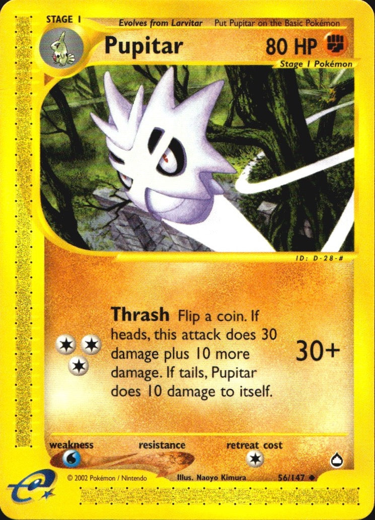 Pupitar 56 Uncommon Aquapolis Pokemon Near Mint