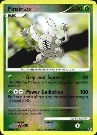 Pinsir 59/132 Uncommon Secret Wonders Pokemon Reverse Holo Near Mint