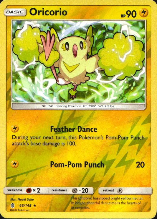 Oricorio 46/145 Rare Guardians Rising Pokemon Reverse Holo Near Mint