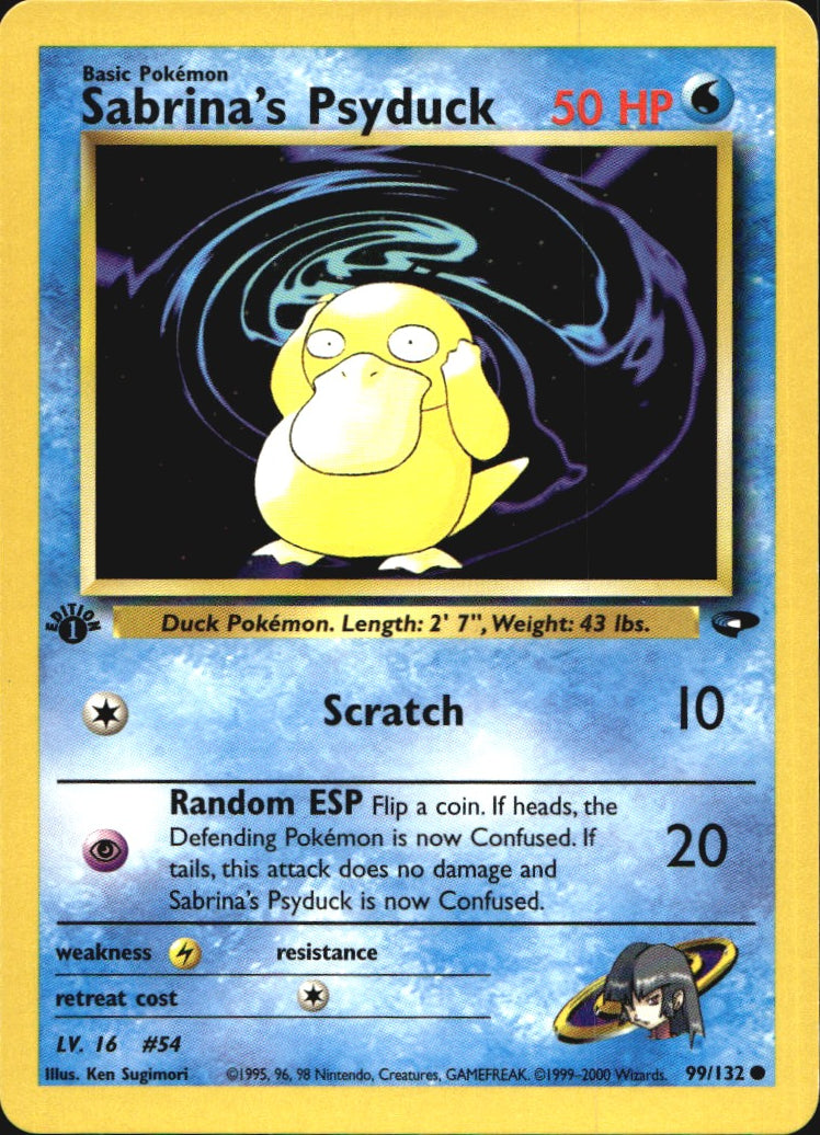 Sabrina's Psyduck 99/132 Common Gym Challenge Pokemon 1st Edition Near Mint