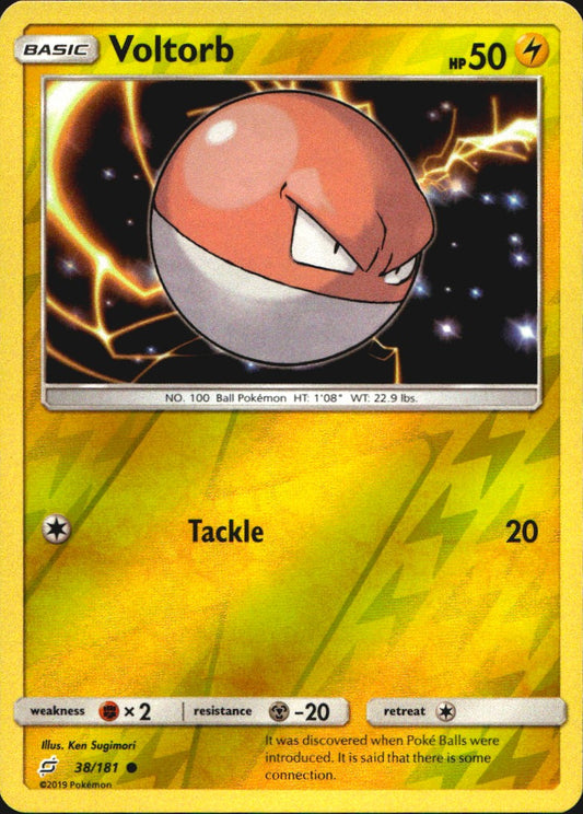 Voltorb 38/181 Common Team Up Pokemon Reverse Holo Near Mint
