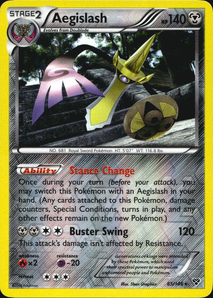 Aegislash 85/146 Rare XY Pokemon Reverse Holo Near Mint