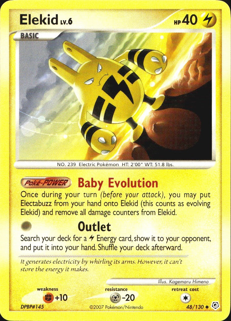 Elekid 48/130 Uncommon Diamond & Pearl Pokemon Near Mint
