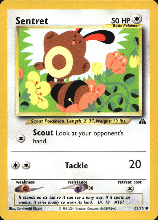 Sentret 63/75 Common Neo Discovery Pokemon Near Mint