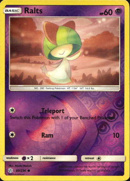 Ralts 80/236 Common Cosmic Eclipse Pokemon Near Mint