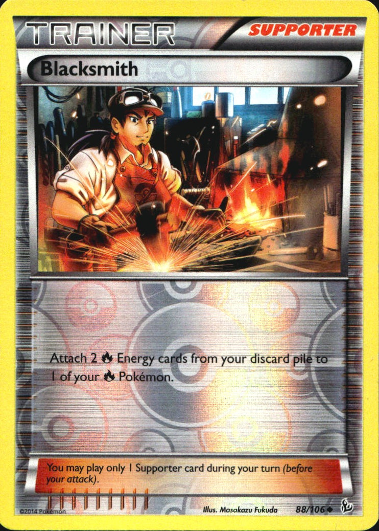 Blacksmith 88/106 Uncommon Flashfire Pokemon Reverse Holo Near Mint