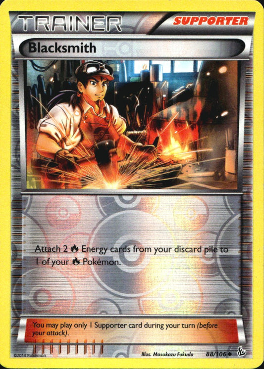 Blacksmith 88/106 Uncommon Flashfire Pokemon Reverse Holo Near Mint