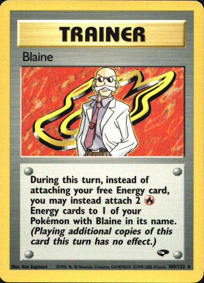 Blaine 100/132 Rare Gym Challenge Pokemon Near Mint