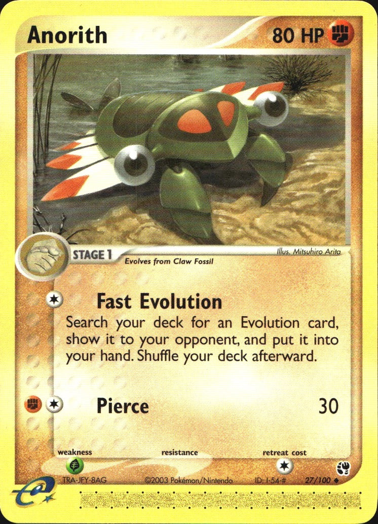 Anorith 27/100 Uncommon Sandstorm Pokemon Near Mint