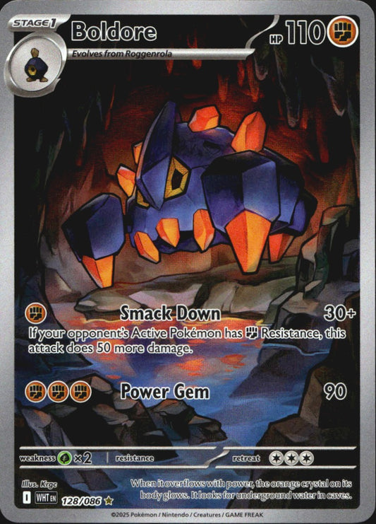 Boldore 128/086 Illustration Rare White Flare Pokemon Near Mint