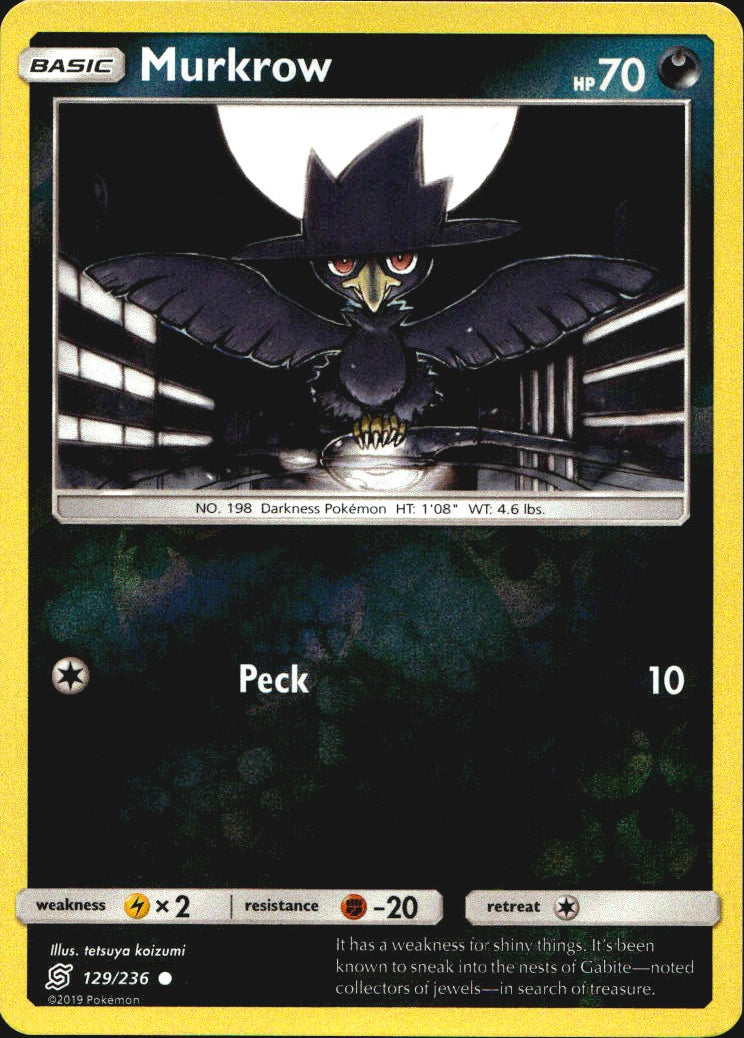 Murkrow 129/236 Common Unified Minds Pokemon Reverse Holo Near Mint