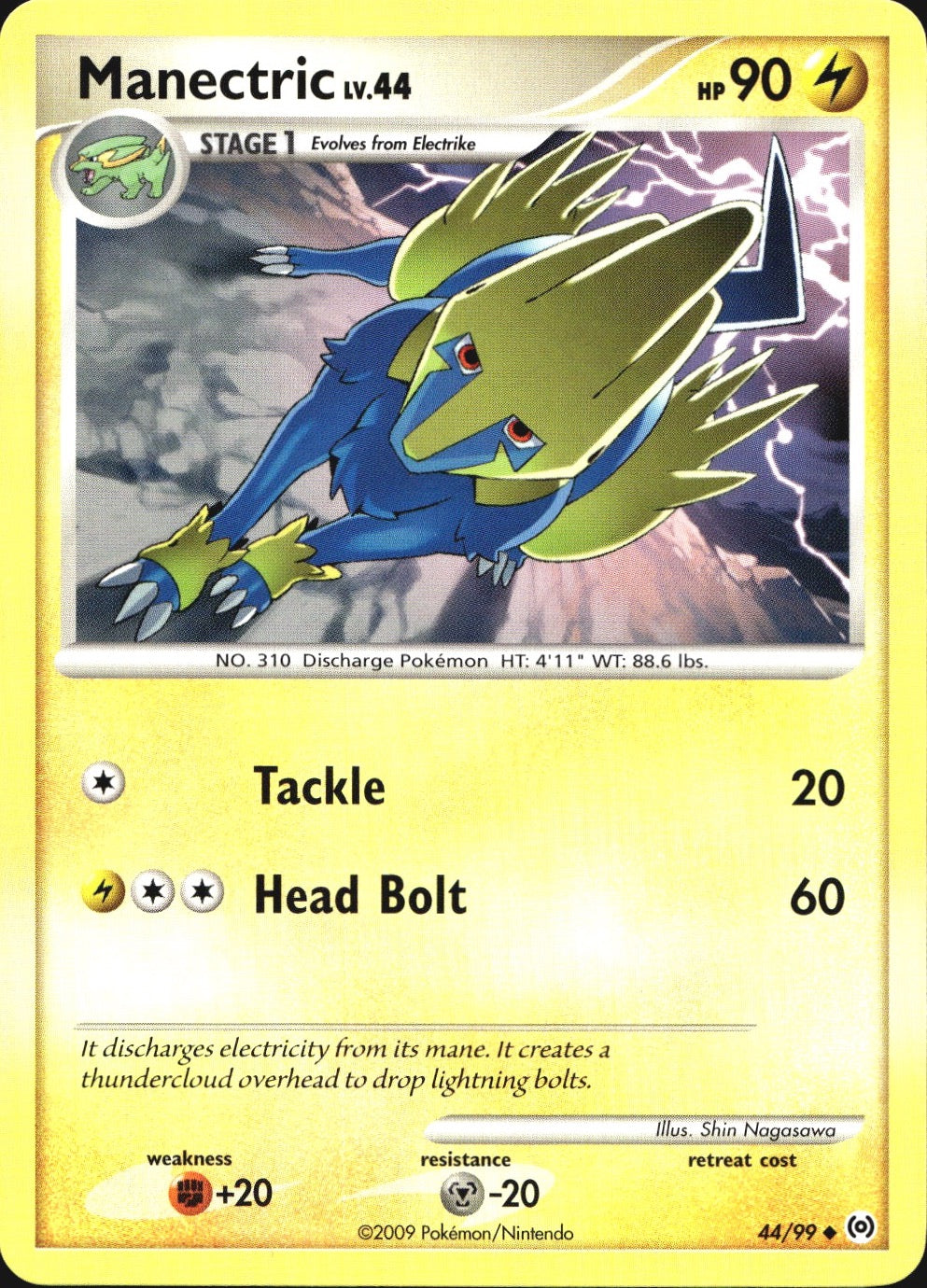 Manectric 44/99 Uncommon Arceus Pokemon Near Mint
