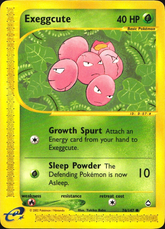 Exeggcute 76 Common Aquapolis Pokemon Near Mint