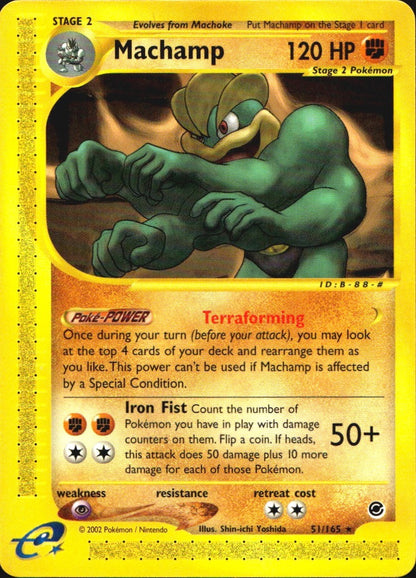Machamp 51/165 Rare Expedition Base Set Pokemon Near Mint