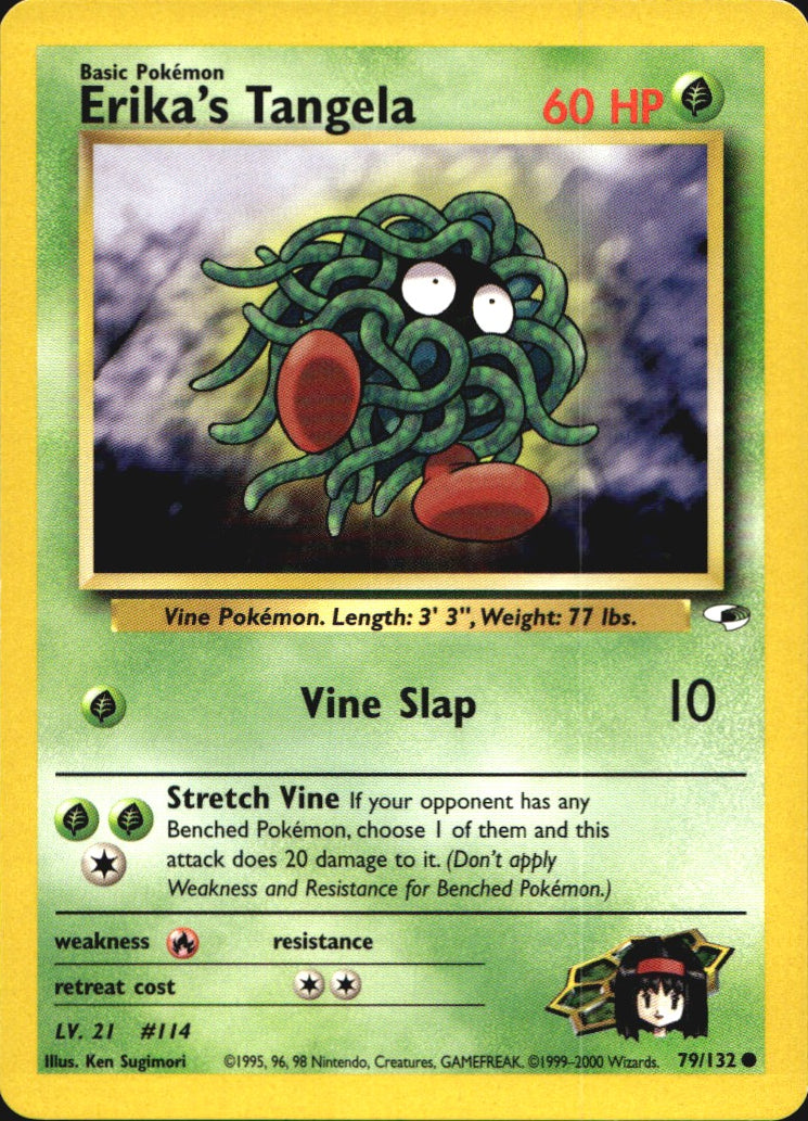Erika's Tangela 79/132 Common Gym Heroes Pokemon Near Mint