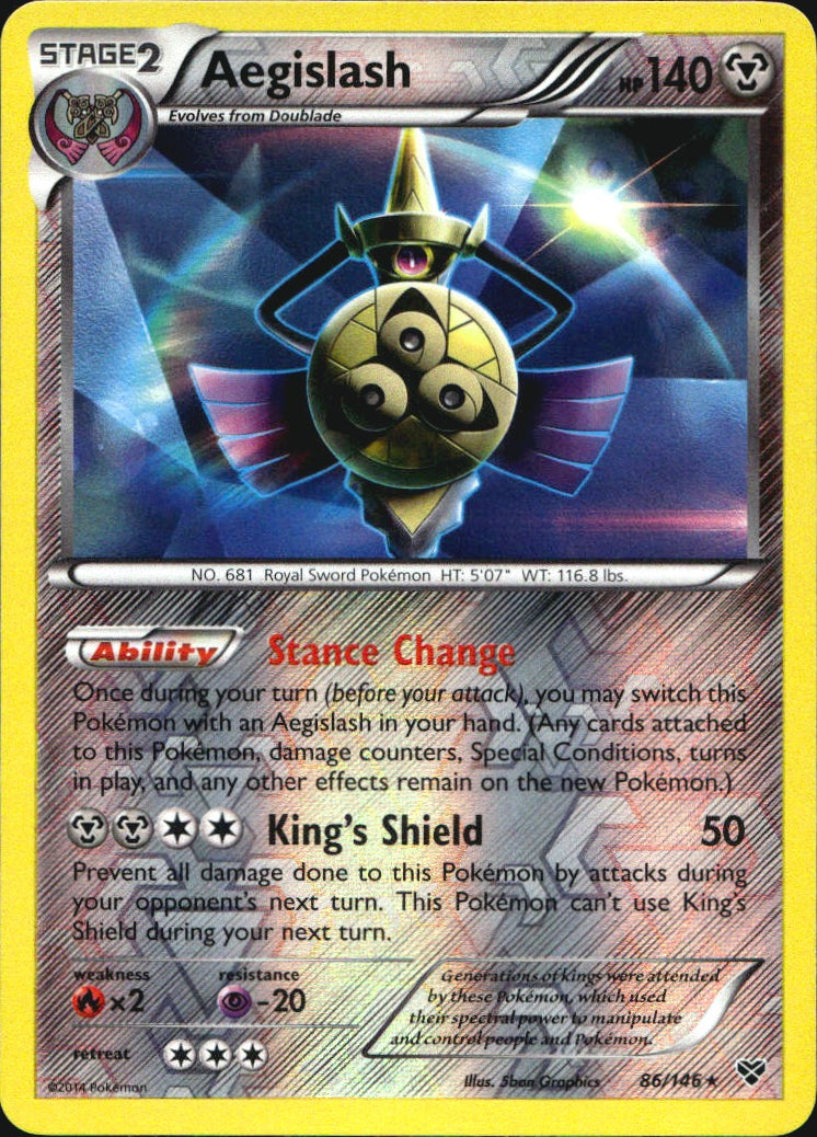 Aegislash 86/146 Holo Rare XY Pokemon Reverse Holo Near Mint