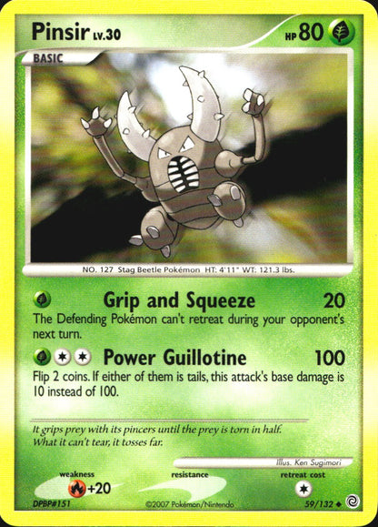 Pinsir 59/132 Uncommon Secret Wonders Pokemon Near Mint