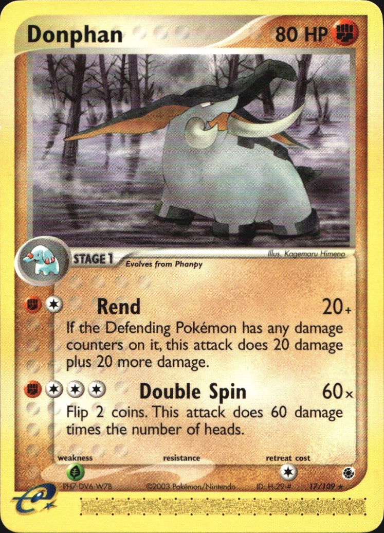 Donphan 17/109 Rare Ruby & Sapphire Pokemon Near Mint