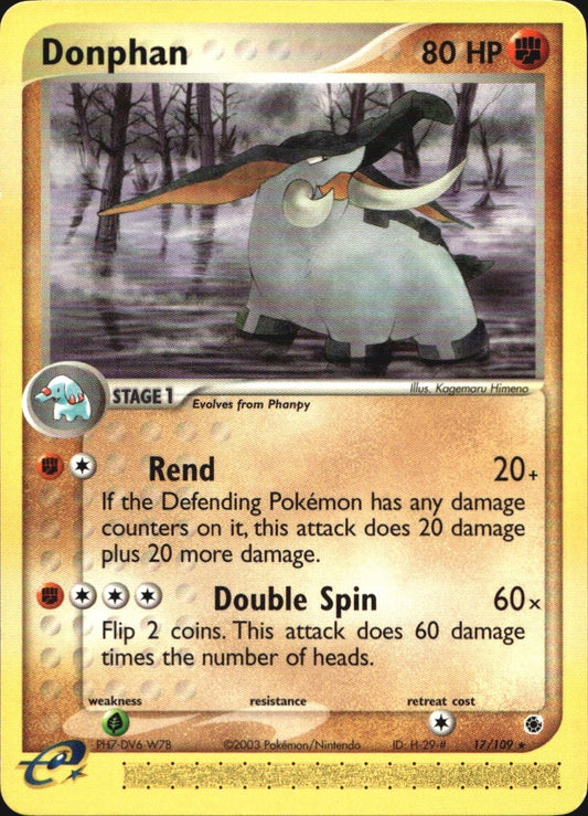 Donphan 17/109 Rare Ruby & Sapphire Pokemon Near Mint