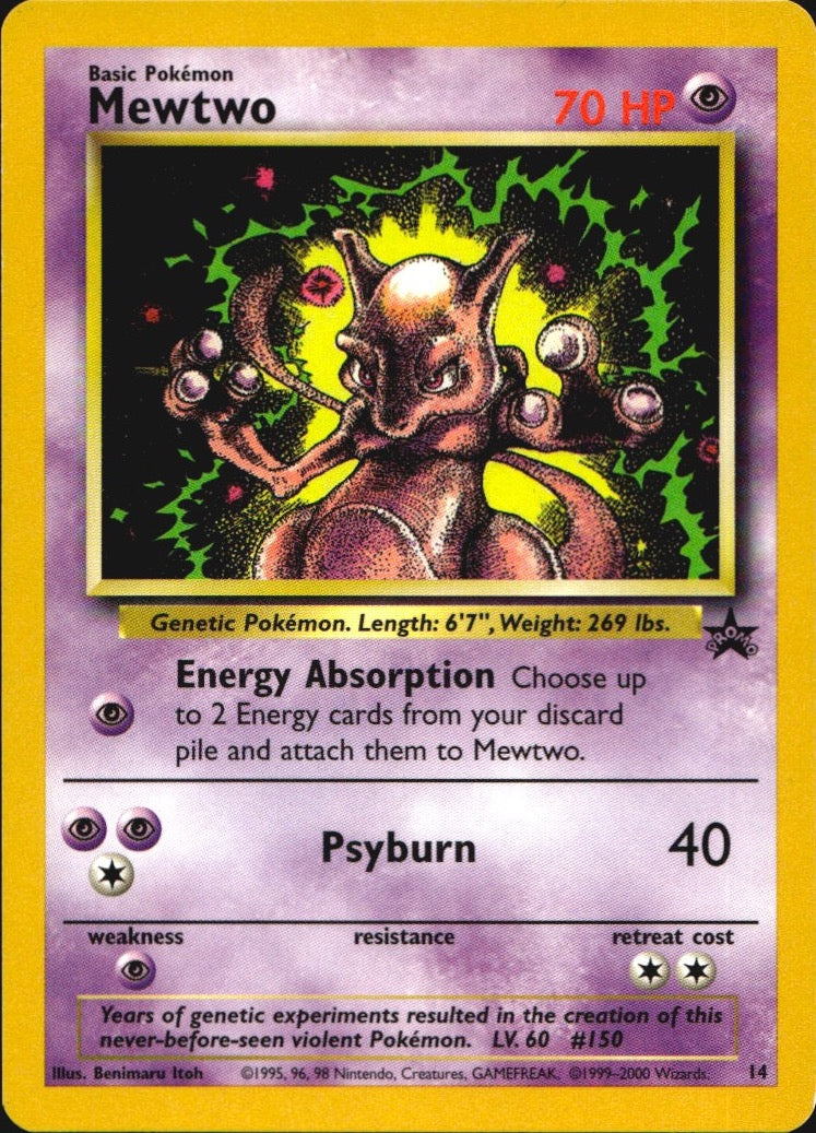 Mewtwo 14 Promo Wizards Black Star Promos Pokemon Near Mint