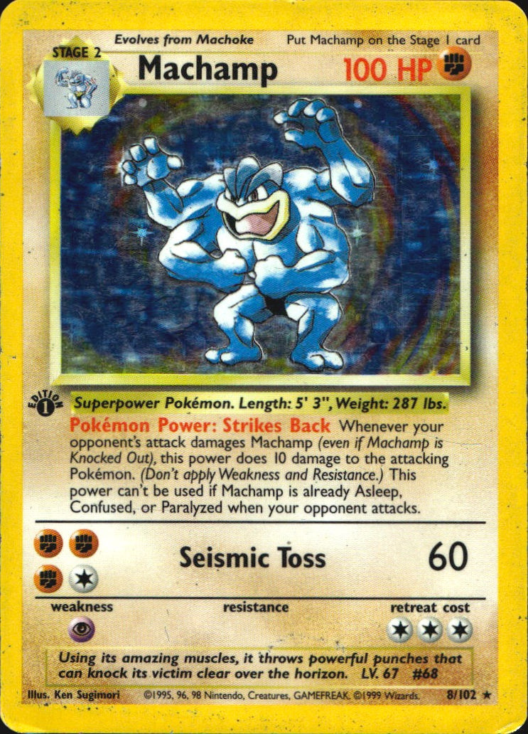 Machamp 8/102 Holo Rare Deck Exclusives Pokemon Heavily Played