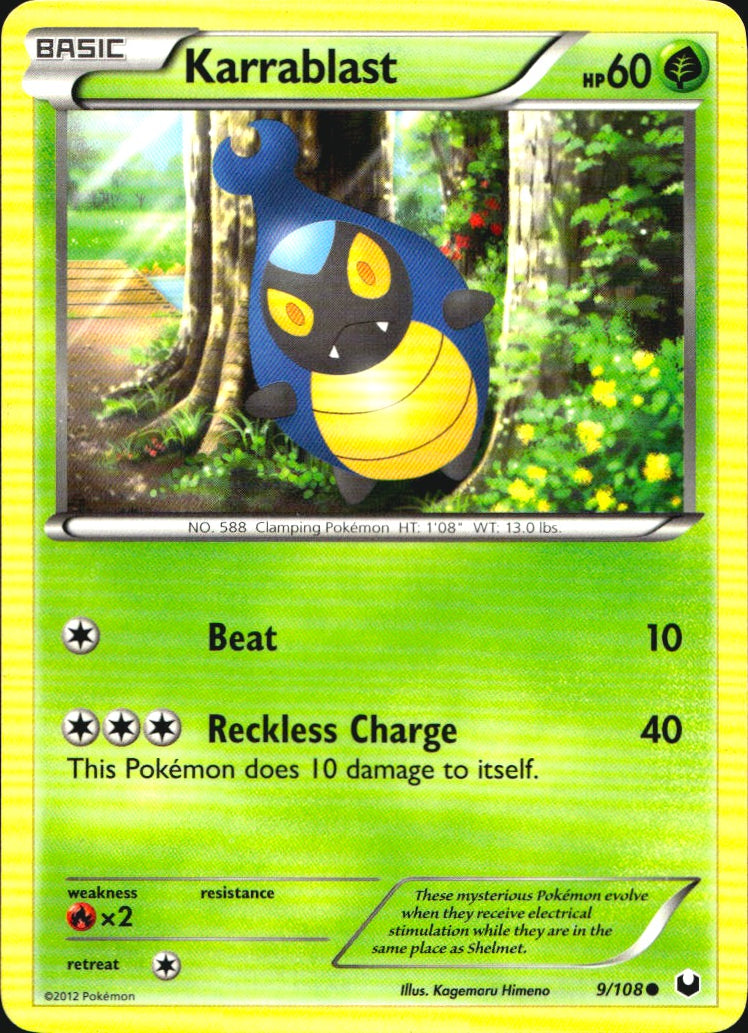 Karrablast 9/108 Common Dark Explorers Pokemon Near Mint