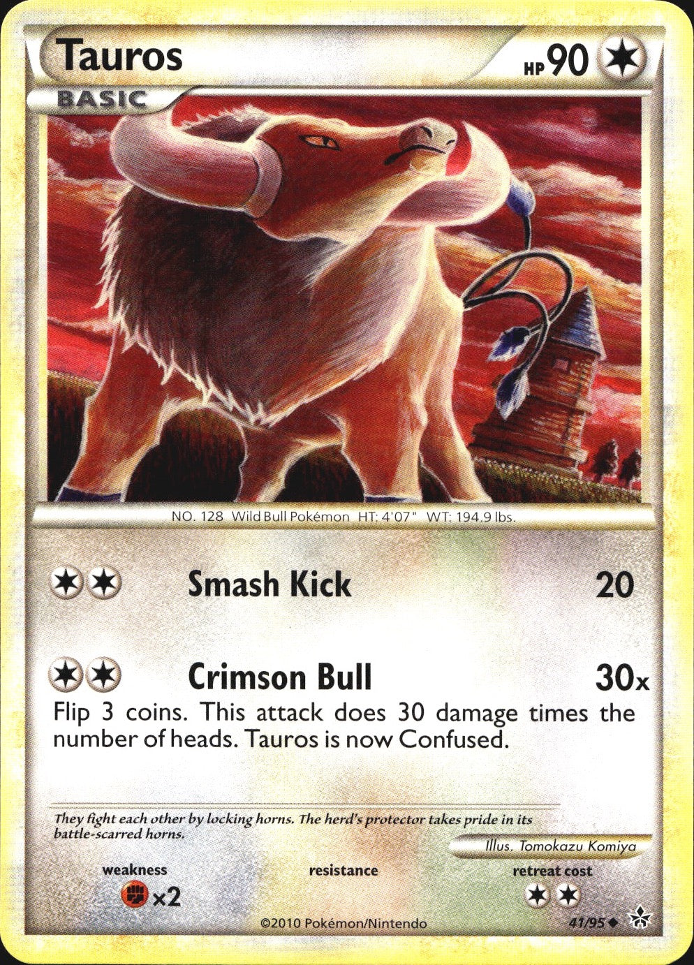 Tauros 41/95 Uncommon HGSS Unleashed Pokemon Near Mint