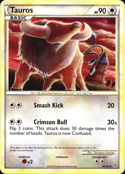 Tauros 41/95 Uncommon HGSS Unleashed Pokemon Near Mint