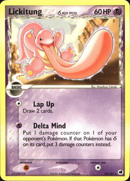 Lickitung 19/101 Rare Dragon Frontiers Pokemon Near Mint
