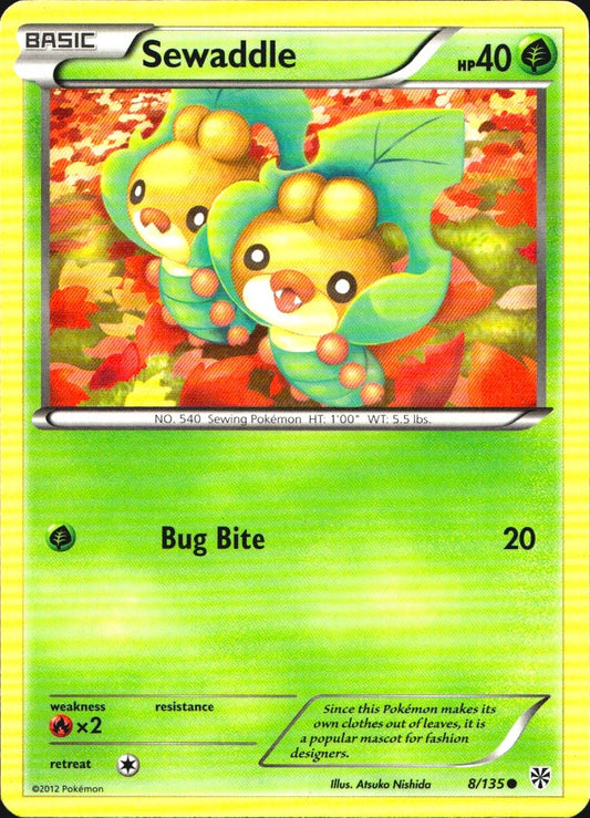 Sewaddle 8/135 Common Plasma Storm Pokemon Near Mint