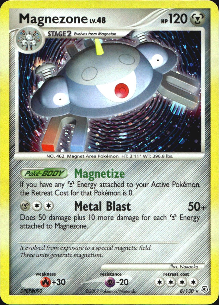 Magnezone 8/130 Holo Rare Diamond & Pearl Pokemon Near Mint